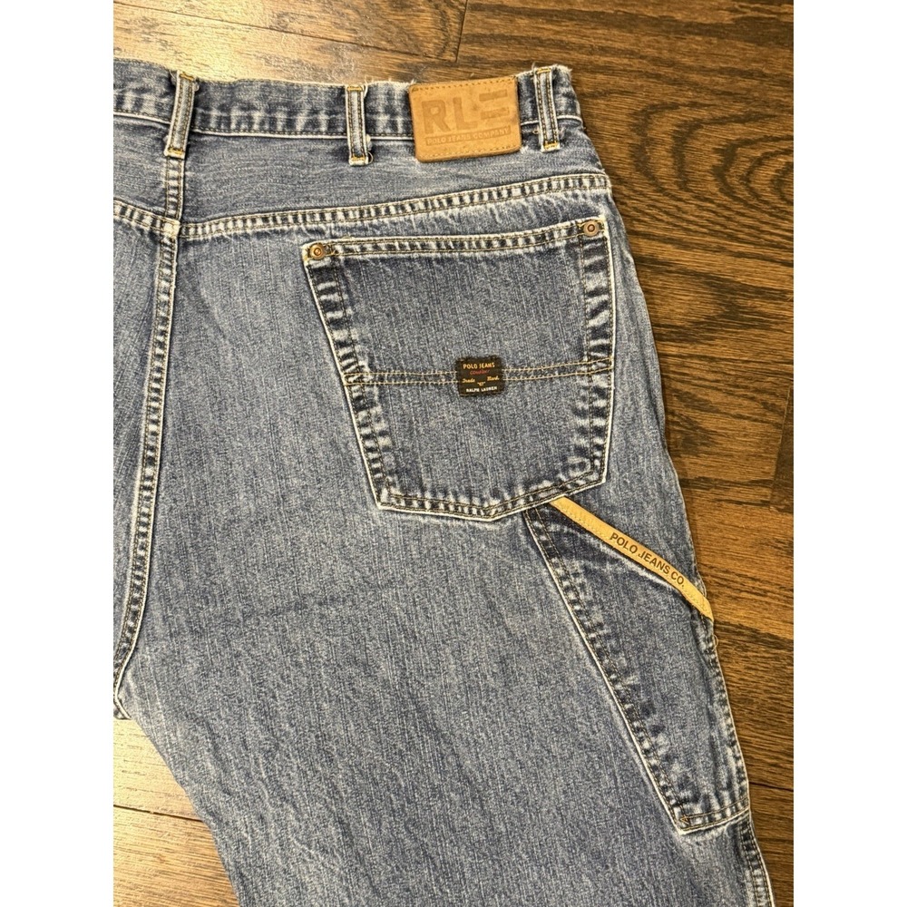 Vintage Polo Jeans Co Ralph Lauren Cropped Shorts Mens 40 Blue Carpenter Read